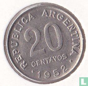 Argentinien 20 Centavo 1952 (Stahl mit Nickelbeschichtung) - Bild 1