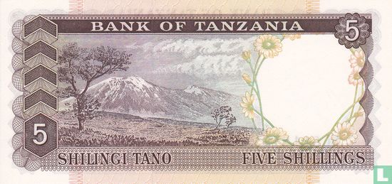 Tanzania 5 Shillings ND (1966) - Image 2