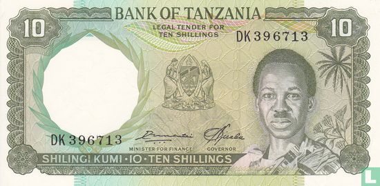 Tanzania 10 Shillings ND (1966) - Image 1