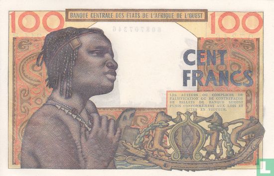 Stat Afr de l'Ouest. 100 francs - Image 2