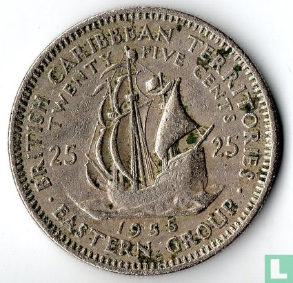 British Caribbean Territories 25 cents 1955 - Image 1