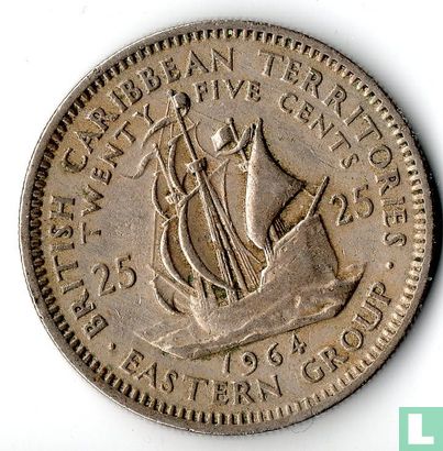 Britse Caribische Territoria 25 cents 1964 - Afbeelding 1