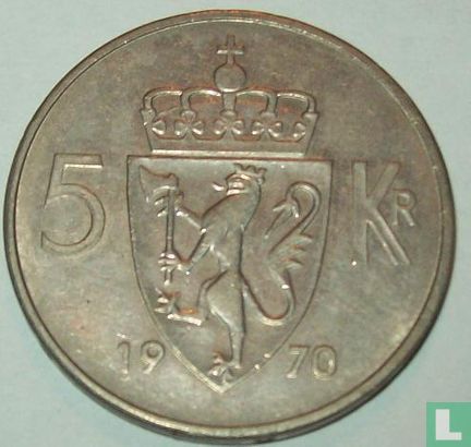 Noorwegen 5 kroner 1970 - Afbeelding 1