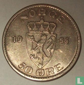 Norwegen 50 Øre 1955 - Bild 1