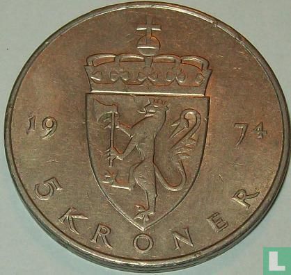 Norway 5 kroner 1974 - Image 1
