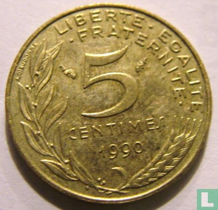 Frankrijk 5 centimes 1990 - Afbeelding 1