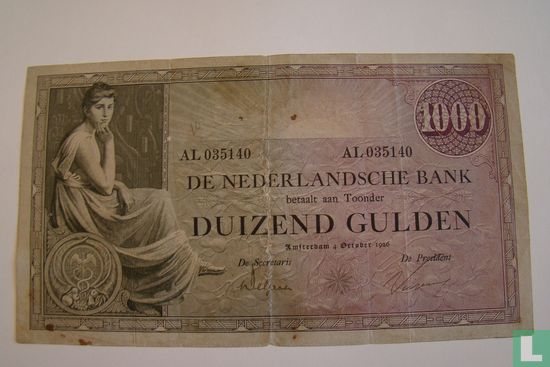 1000 Gulden Nederland 1926 - Afbeelding 1