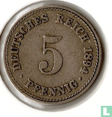 Duitse Rijk 5 pfennig 1894 (A) - Afbeelding 1