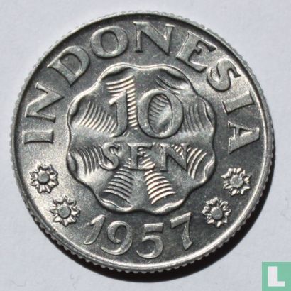 Indonesia 10 sen 1957 - Image 1