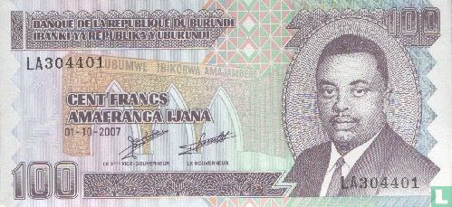 Burundi 100 Francs 2007 - Afbeelding 1