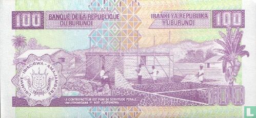 Burundi 100 Francs 2007 - Afbeelding 2