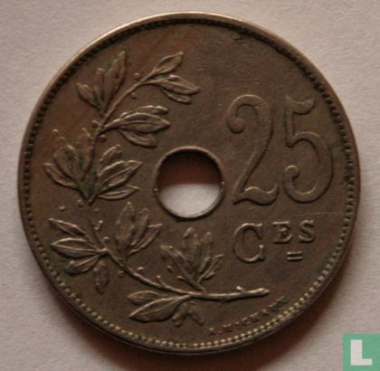 Belgique 25 centimes 1913 (FRA) - Image 2
