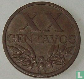 Portugal 20 Centavo 1969 (Typ 1) - Bild 2