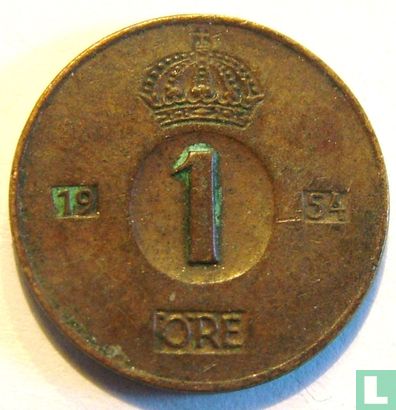 Zweden 1 öre 1954 - Afbeelding 1