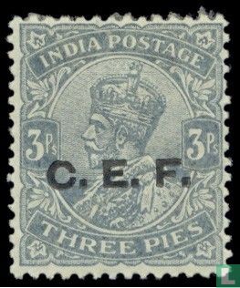 Koning George V met opdruk C.E.F.