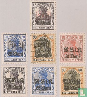 1917 Deutsche Briefmarken von 1905-1916, mit Aufdruck