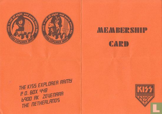 Kiss Explorer Army membership card - Image 2