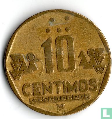 Pérou 10 céntimos 1992 - Image 2