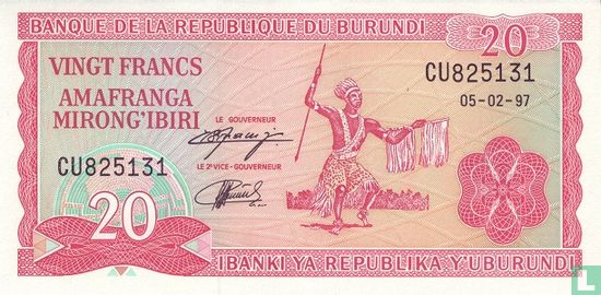 Burundi 20 Francs 1997 - Image 1