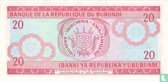 Burundi 20 Francs 1997 - Image 2