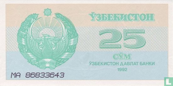 Ouzbékistan 25 Sum 1992 - Image 1