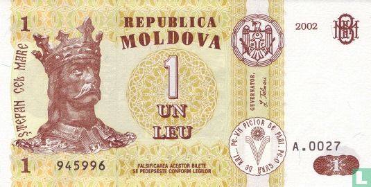 Moldavië 1 Leu 2002 - Afbeelding 1