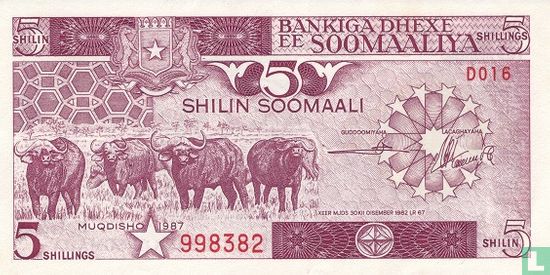 Somalië 5 Shilin  - Afbeelding 1