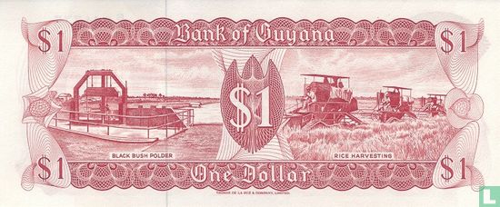 Guyana 1 Dollar ND (1992) - Image 2