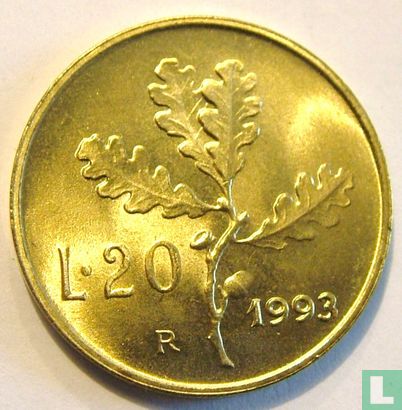 Italië 20 lire 1993 - Afbeelding 1