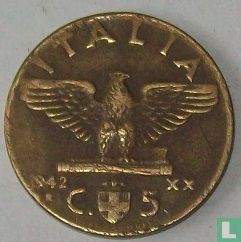 Italy 5 centesimi 1942 - Image 1