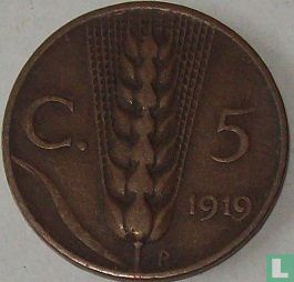 Italie 5 centimes 1919 - Image 1