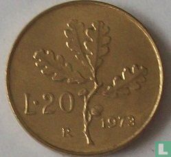 Italië 20 lire 1973 - Afbeelding 1