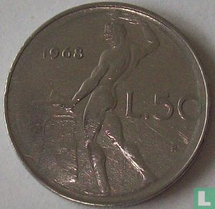 Italy 50 lire 1968 - Image 1