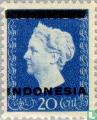 Overprint on stamps Dutch East Indies