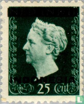 Overprint on stamps Dutch East Indies