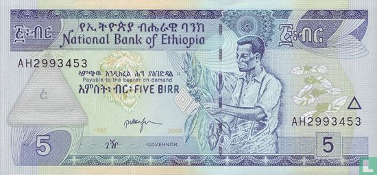 Éthiopie 5 Birr 2000 (EE1992) - Image 1