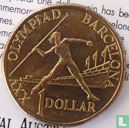 Australië 1 dollar 1992 "Summer Olympics in Barcelona" - Afbeelding 2