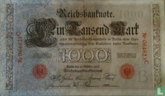 Reichsbank, 1000 Mark 1903 (P.23 - Ros.21) - Afbeelding 1