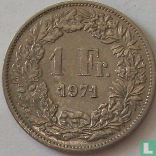 Zwitserland 1 franc 1971 - Afbeelding 1