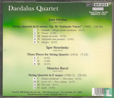 Daedalus Quartet: Sibelius - Stravinsky - Ravel - Bild 2