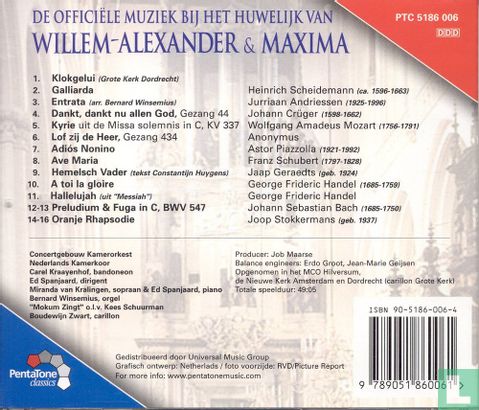 Officiële muziek bij het huwelijk Willem-Alexander & Máxima - Afbeelding 2