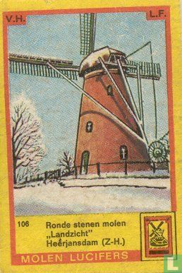 Ronde stenen molen "Landzicht" Heerjansdam (Z.H.)