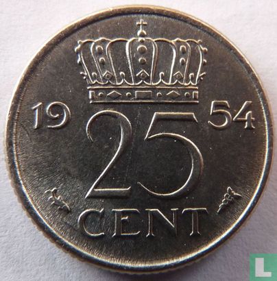 Niederlande 25 Cent 1954 Prägefehler) - Bild 1