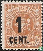 Vytis, with overprint
