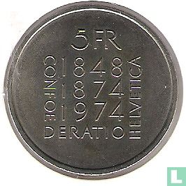 Zwitserland 5 francs 1974 "Centenary of the revision of the Constitution" - Afbeelding 1