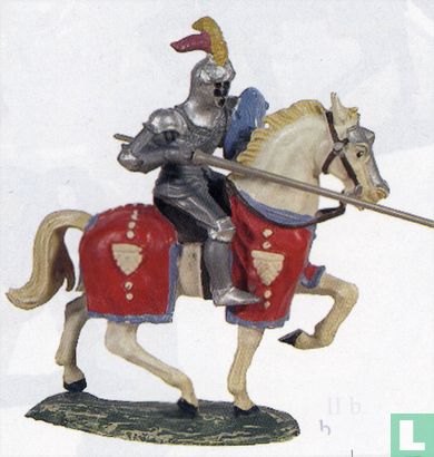Chevalier à cheval avec lance attaquant