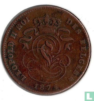 België 2 centimes 1874 (breed jaartal) - Afbeelding 1
