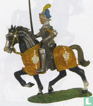 Chevalier à cheval avec lance