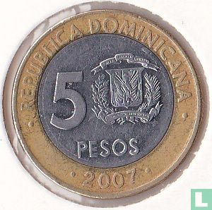 République dominicaine 5 pesos 2007 - Image 1