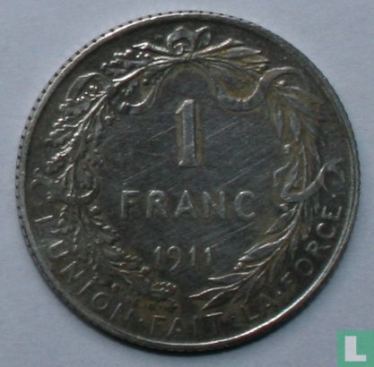 Belgique 1 franc 1911 (FRA) - Image 1